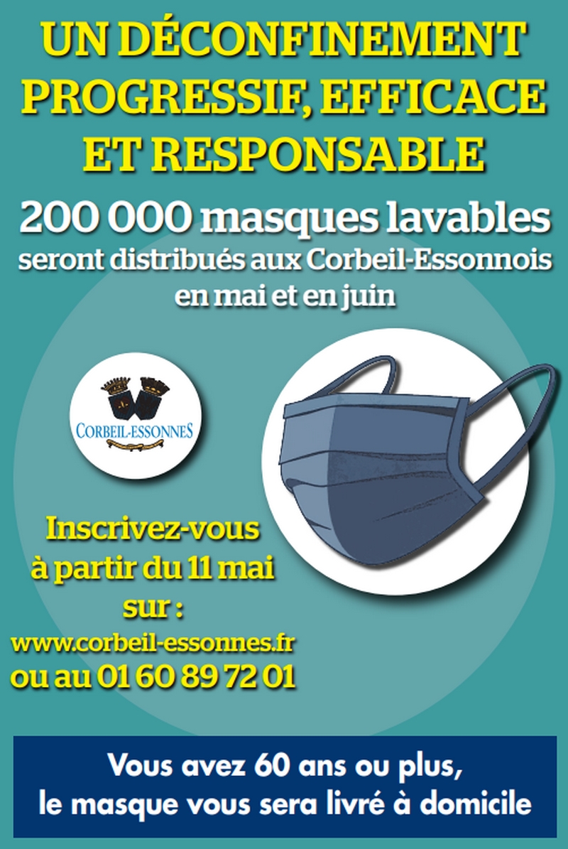 200 000 masques lavables distribués à Corbeil-Essonnes de mai à ...