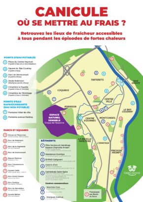 Carte lieux de fraicheur Corbeil-Essonnes juin 2026
